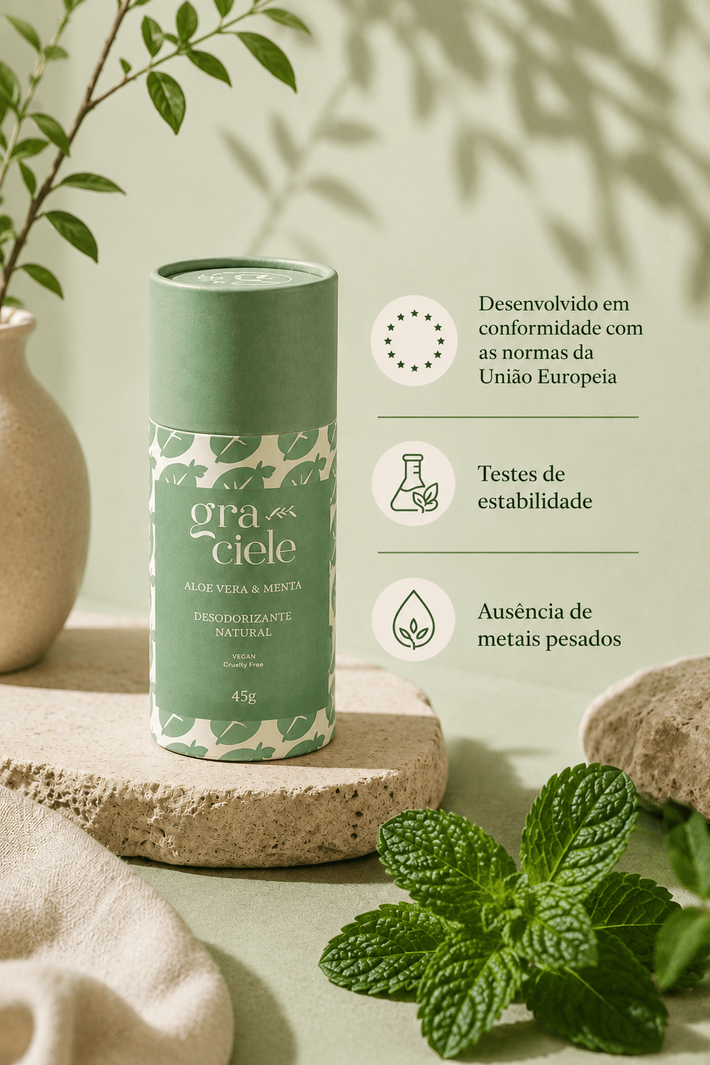 Desodorizante Natural Aloe Vera & Menta - Graciele