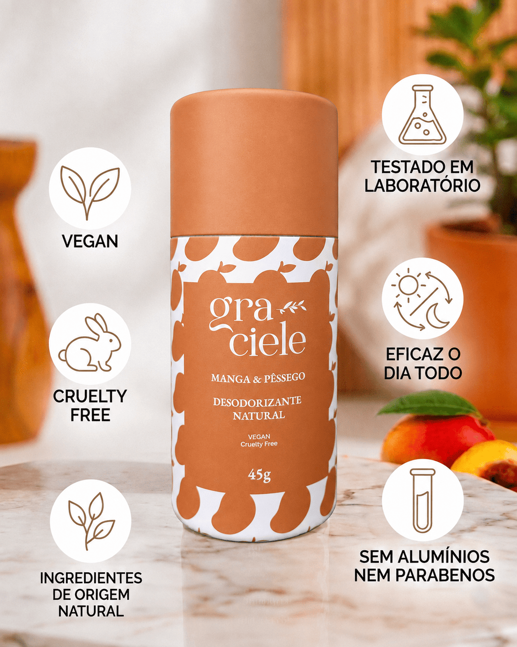 Desodorizante Natural Manga & Pêssego - Graciele